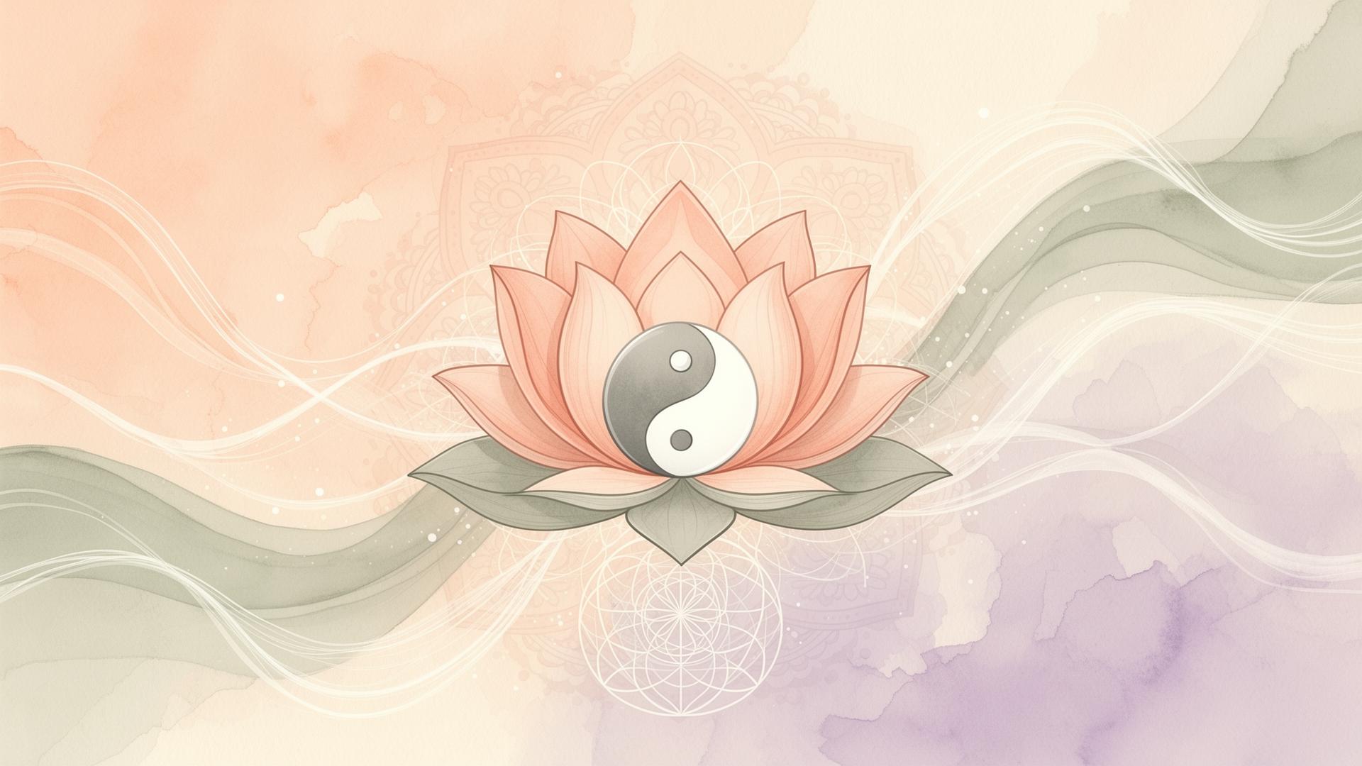 Lotusblüte mit Yin und Yang — Quelle der Jugend